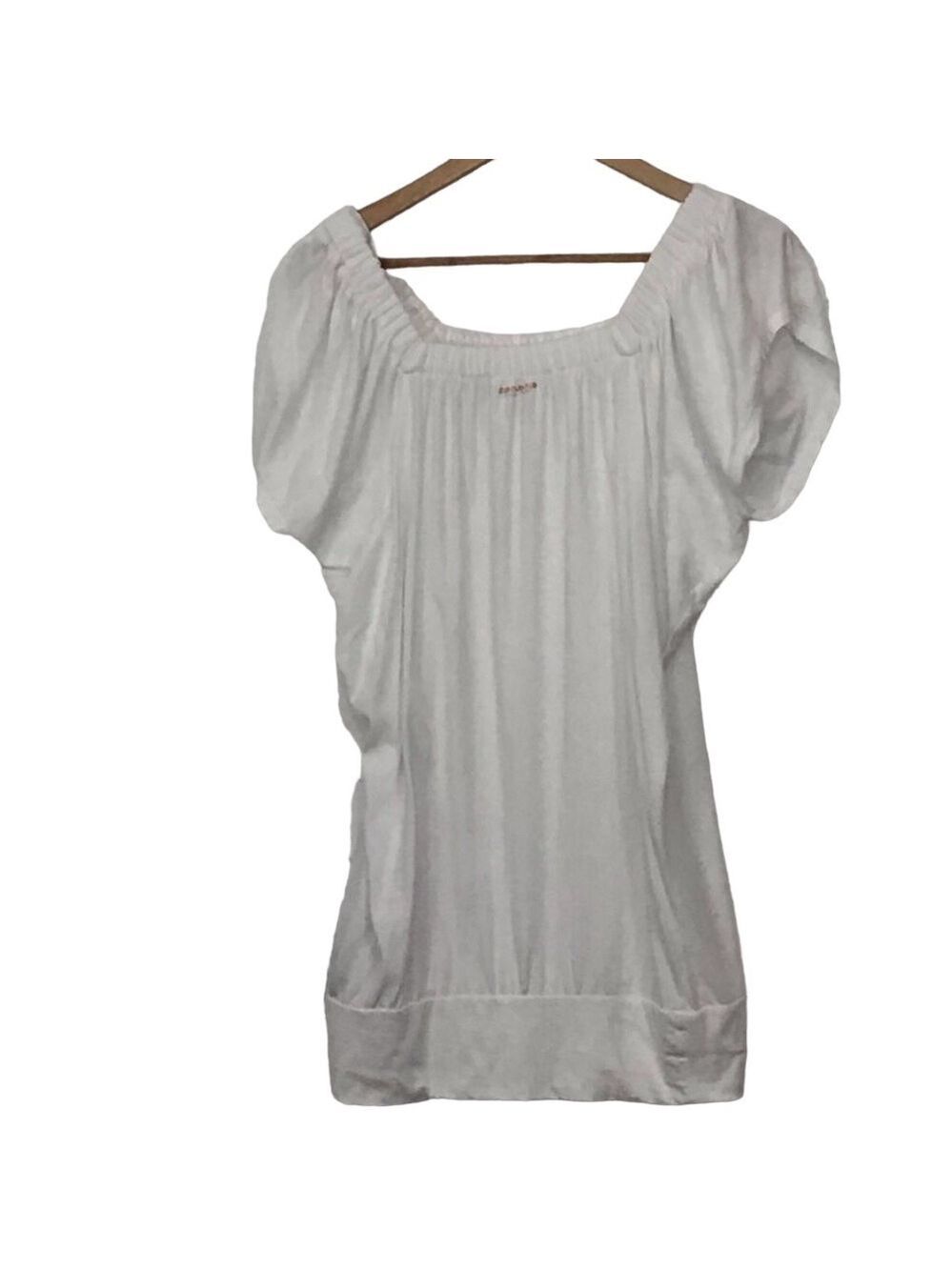 Dkny Cover up sweater woven white top jersey Over size white lousse  shirt tunic